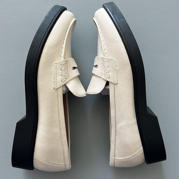 New Nordstrom Lafayette Penny Loafer Off White Size 10M - Picture 5 of 8